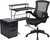 3pc Black Contemporary Ergonomic Work from Home Kit 33"