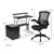 3pc Black Contemporary Ergonomic Work from Home Kit 33"
