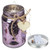 6" Purple with Wooden Heart Battery Operated LED Lighted Mason Jar Tabletop Lantern
