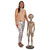 48" Beige and Gray Area 51 Extraterrestrial Alien Outdoor Garden Statue