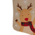 19" Burlap Plaid Whimsical Reindeer Waiving Christmas Stocking