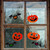 Jack-O-Lantern and Bats Halloween Gel Window Clings