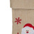 19" Burlap Standing Santa With Present Bag Christmas Stocking