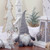 14" Gray and White Sitting Tabletop Gnome Christmas Decoration