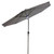 9ft Solar Lighted Outdoor Patio Market Umbrella with Hand Crank and Tilt, Gray