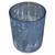 6.25-Inch Shiny Blue and Silver Winter Forest and Snowflake Flameless Candle Holder