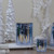 6.25-Inch Shiny Blue and Silver Winter Forest and Snowflake Flameless Candle Holder