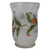 4" Hand Painted Christmas Cardinal and Pine Flameless Glass Candle Holder