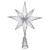 13.75" LED Lighted B/O Silver Glittered Geometric Star Christmas Tree Topper - Warm White Lights