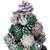 18" Green and Silver Pinecone With Ornaments Table Top Cone Christmas Tree Embellished in Glitter