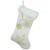 20" Cream with Gold Snowflakes Christmas Stocking with Faux Fur Cuff