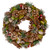 Green and Brown Frosted Pinecones and Bells Christmas Wreath - 13" Unlit