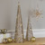 23.5" LED Lighted Gold Glittered Sunburst Christmas Cone Tree, Warm White Lights