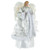 18" Lighted White and Silver Angel in a Dress Christmas Tree Topper - Warm White Lights