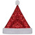 15-Inch Red and White Sequin Christmas Santa Claus Hat-Adult Size M