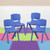 Set of 4 Blue Solid Stackable School Chairs 22"