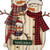 29.75" White, Red, and Green Metal Christmas Snowman Family Yard Stake or Standing Decor or Hanging Decor