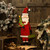 3' Red, White, and Green Christmas Metal Santa Yard Stake or Standing Decor or Wall Decor