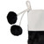 20.5-Inch Black and White Christmas Stocking with Corduroy Cuff