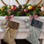 20.5-Inch Gray Faux Fur Christmas Stocking with Corduroy Cuff and Pom Poms