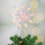 9-Inch Lighted White Snowflake Christmas Tree Topper - Clear Lights