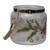 4" Hand Painted Christmas Cardinal and Pine Flameless Glass Christmas Candle Holder