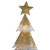 46" LED Lighted Gold Mesh Christmas Tree Outdoor Decoration