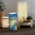 8" Blue and White Decorative LED Candle with Floral Design