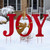 3' Red and Gold Metal Christmas JOY Angel Yard Stake, Wall Decor, or Standing Decor