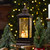 11" Black with Brushed Gold LED Snowman Family Christmas Lantern Snow Globe