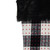 21" Black and Ivory Plaid with Dots and Faux Fur Cuff Christmas Stocking