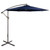 10ft Offset Outdoor Patio Umbrella with Hand Crank, Navy Blue