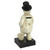 6.50" White and Black Antique Style Top Hat Snowman Bank Table Top