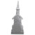 Lighted Snowy Church with Berry Pine Christmas Decoration - 16" - Gray and White