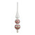 14.75" White, Red and Green Glass Finial Christmas Tree Topper