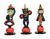 Set of 3 Johanna Parker Design Vintage Look Jack-O-Standing Halloween Figurines