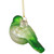 4" Green and White Glass Bird Christmas Ornament