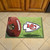 19" x 30" Brown and White NFL Kansas City Chiefs Shoe Scraper Door Mat