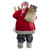 4' Standing Santa Christmas Figure with Skis and Fur Boots