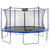 14' Blue and Black Upper Bounce Outdoor Trampoline with Enclosure Set