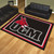 8' x 10' Black and Red Contemporary NCAA Mules Rectangular Area Rug