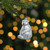 4"  White Glittered Polar Bear Glass Christmas Ornament