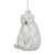 4"  White Glittered Polar Bear Glass Christmas Ornament