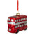 3.75" Red and Silver Double Decker Bus Glass Christmas Ornament