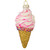 4" Vanilla Ice Cream Cone Glass Christmas Ornament