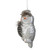 5" Silver and Brown Glass Snow Owl Christmas Ornament