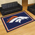 4.9' x 7.3' Blue and Orange NFL Denver Broncos Ultra Plush Rectangular Area Rug