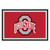 4.9' x 7.3' Red and White NCAA Ohio State University Buckeyes Rectangular Plush Area Rug