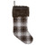 18" Brown and White Buffalo Plaid Christmas Stocking