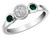 Lab Created Emerald Ring with Diamonds 1/5 Carat (ctw) in Sterling Silver - 68QGG0524CEM-5